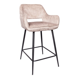 vliegtuigen Wegversperring venijn Barkruk Fallon Velvet Beige Online Kopen - 4UDesigned.nl