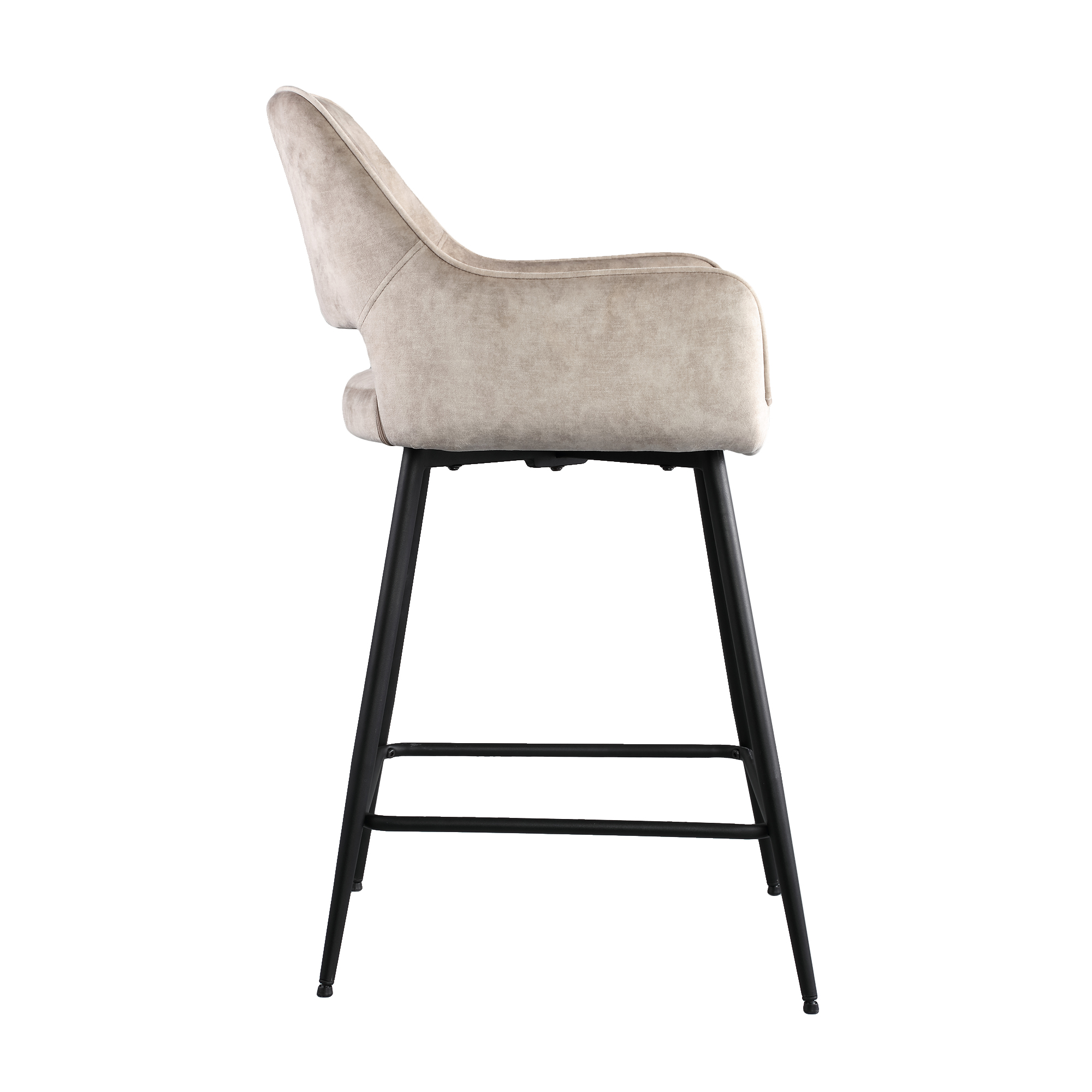 vliegtuigen Wegversperring venijn Barkruk Fallon Velvet Beige Online Kopen - 4UDesigned.nl