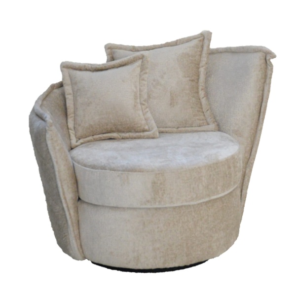 Draaifauteuil Presley Structure Velvet Beige