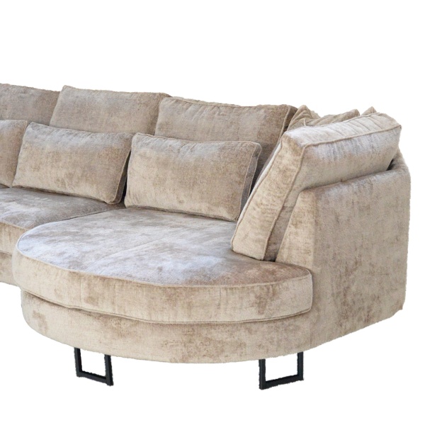 Hoekbank Pretty Structure Velvet Beige