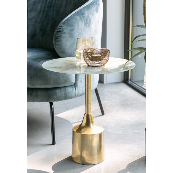 Bijzettafel Lavina White/Gold
