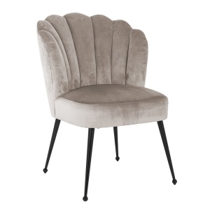 Chair Pippa khaki velvet / black (Quartz Khaki 903)