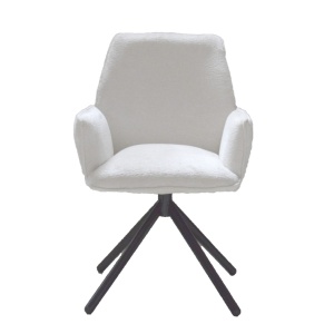 Eetkamerstoel Oslo Structure Velvet Wit