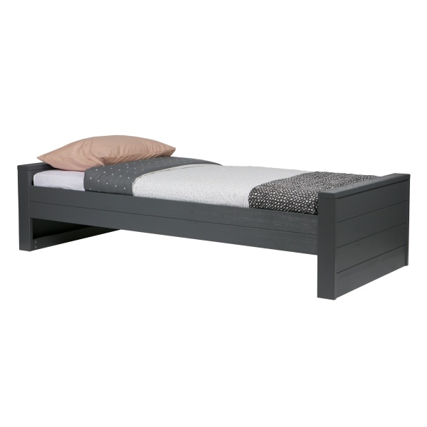 Dennis Bed 90x200 Cm Grenen Steel Grey Geborsteld [fsc]