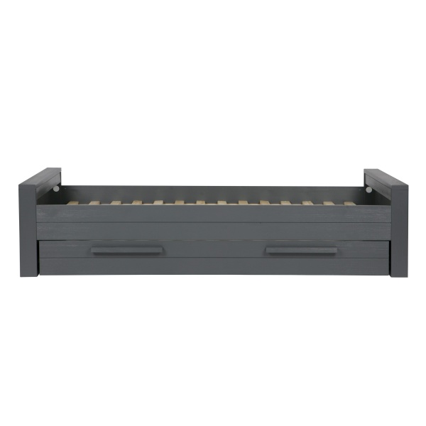 Dennis Bed 90x200 Cm Grenen Steel Grey Geborsteld [fsc]