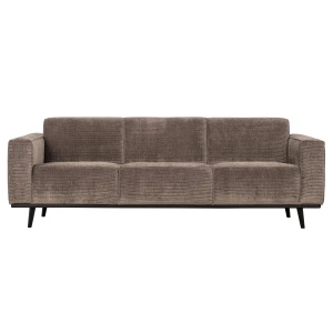 Statement 3-zits Bank 230 Cm Brede Platte Rib Taupe