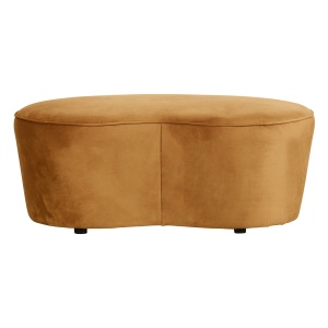 Macaroni Bankje 110cm Fluweel Mosterd