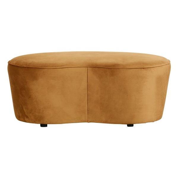 Macaroni Bankje 110cm Fluweel Mosterd