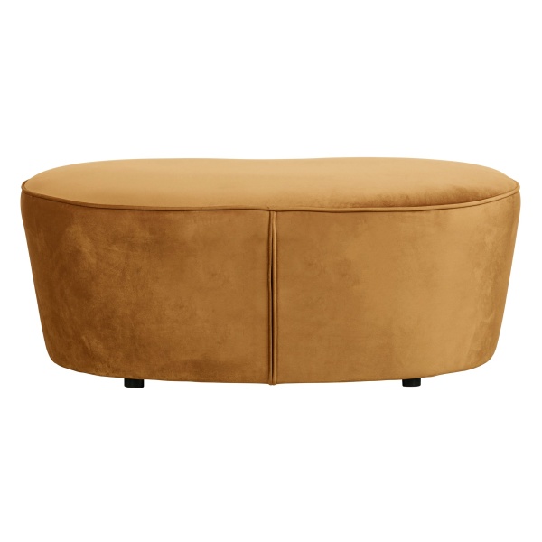 Macaroni Bankje 110cm Fluweel Mosterd