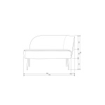 Vogue Lounge Fauteuil Rechts Fluweel Onyx