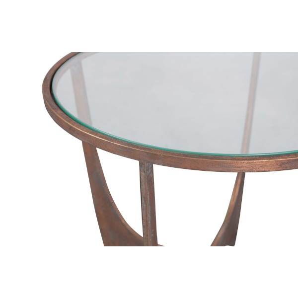 Silky Bijzettafel Metaal/glas Koper