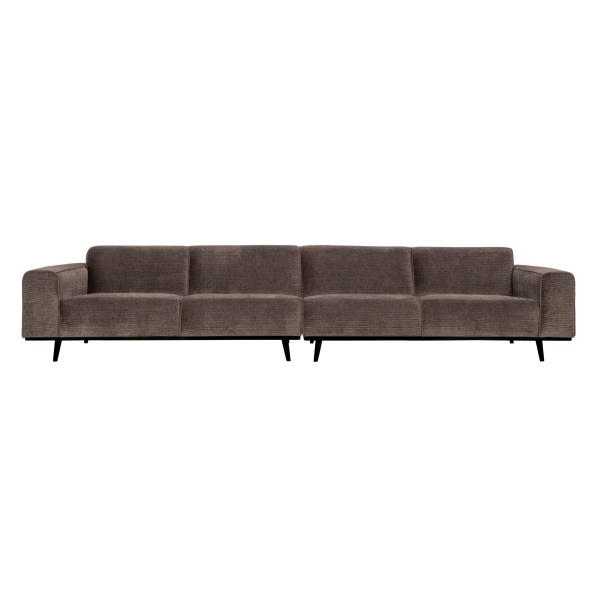 Statement Xl 4-zits Bank 372 Cm Platte Brede Rib Taupe