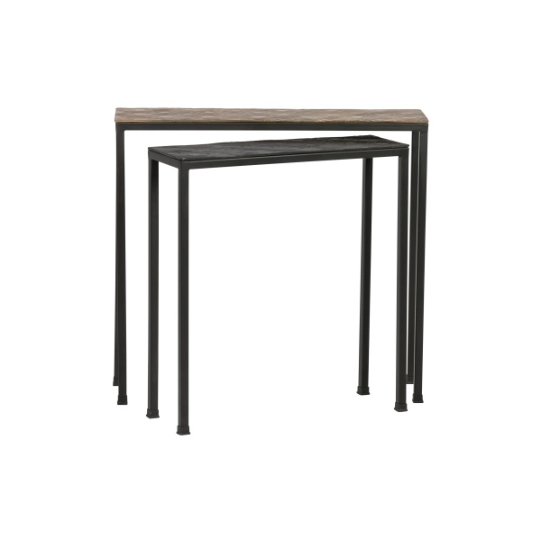 Set V 2 - Lane Bijzettafels Metaal Antique Brass/zwart