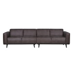 Statement 4-zits Bank 280 Cm Lederlook Grijs