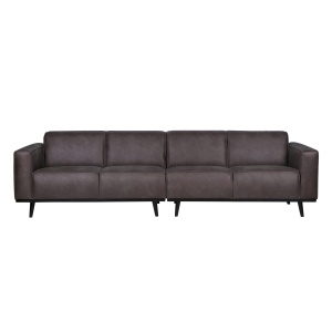 Statement 4-zits Bank 280 Cm Lederlook Grijs