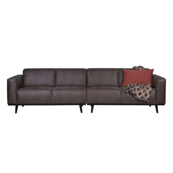 Statement 4-zits Bank 280 Cm Lederlook Grijs