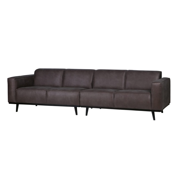 Statement 4-zits Bank 280 Cm Lederlook Grijs