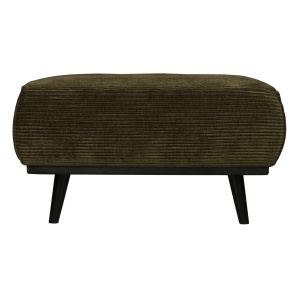 Statement Hocker Brede Platte Rib Warm Groen