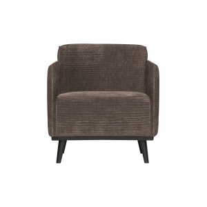Statement Fauteuil Met Arm Brede Platte Rib Taupe