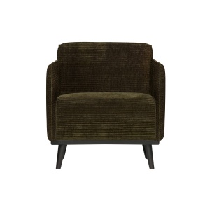 Statement Fauteuil Met Arm Brede Platte Rib Warm Groen