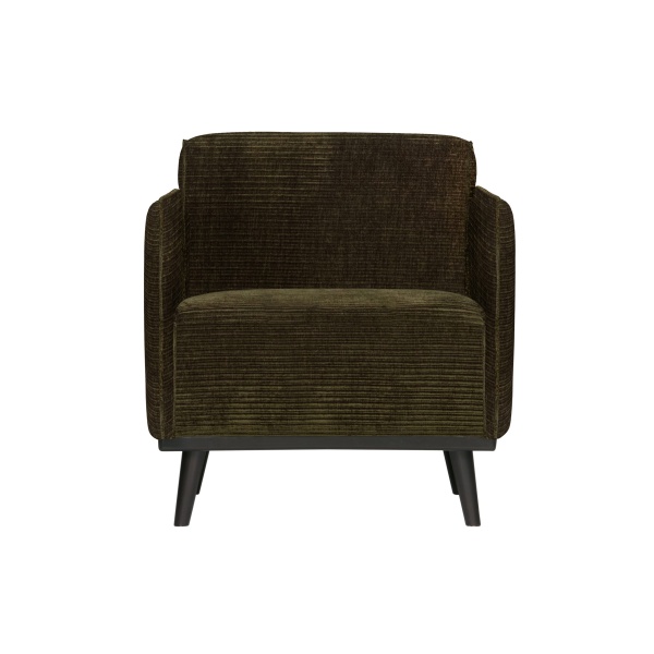 Statement Fauteuil Met Arm Brede Platte Rib Warm Groen