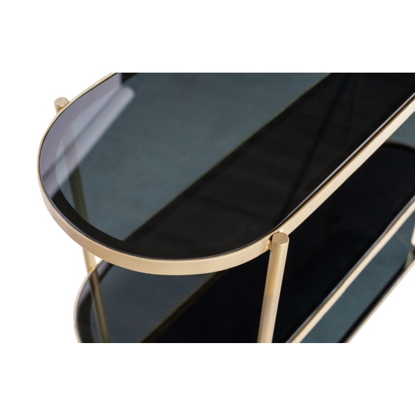 Smokey Sidetable Metaal/glas Antique Brass