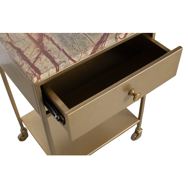 Clinic Nachtkastje Marmer Antique Brass