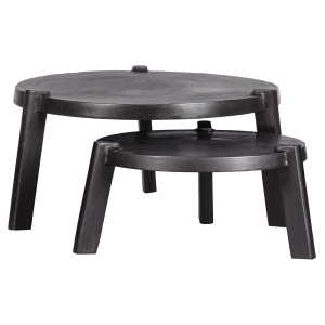 Set V 2 - Burly Bijzettafel Metaal Zwart
