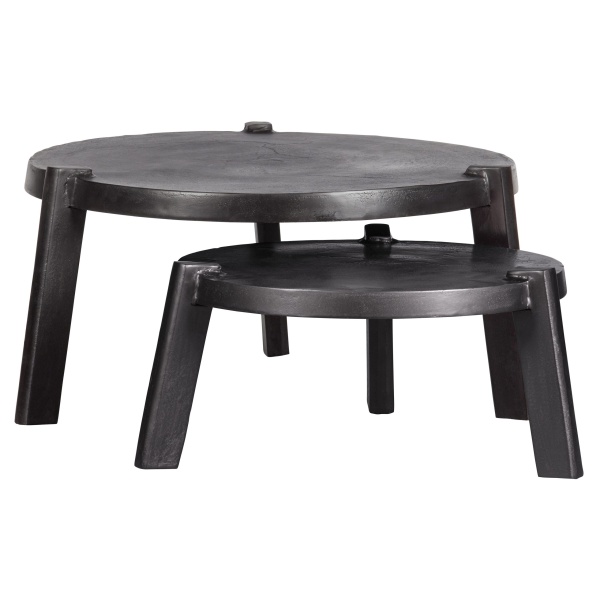 Set V 2 - Burly Bijzettafel Metaal Zwart