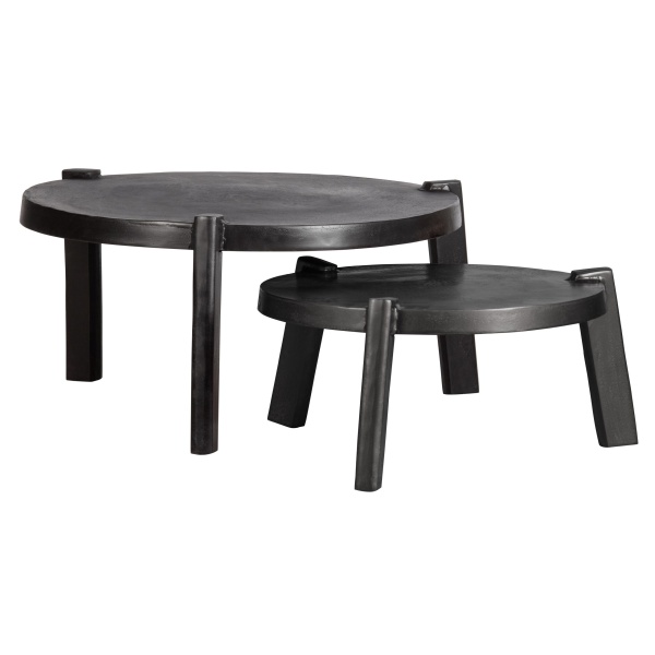 Set V 2 - Burly Bijzettafel Metaal Zwart