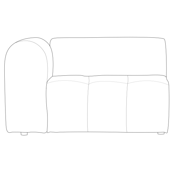 Caleidoscoop 1-zits Arm Links Printed Velvet Bq Zwart
