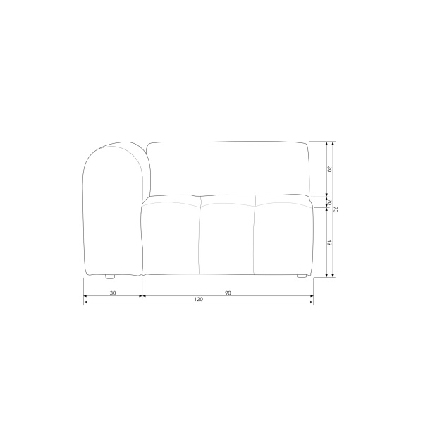 Caleidoscoop 1-zits Arm Links Printed Velvet Bq Zwart