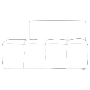 Caleidoscoop 1.5-zits Rug Rechts Velvet Taupe