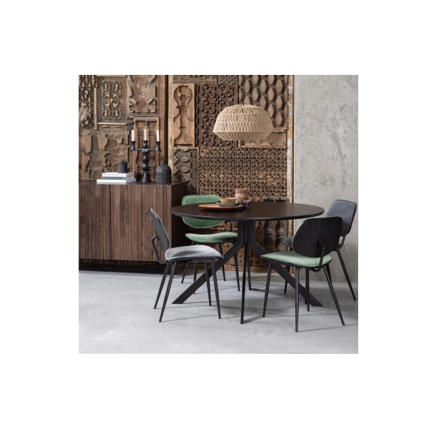 Bruno Eettafel Rond Mdf Zwart Ø120cm