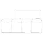 Caleidoscoop 1.5-zits Rug Rechts Printed Velvet Bq Zwart