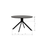 Bruno Eettafel Rond Mdf Zwart Ø120cm