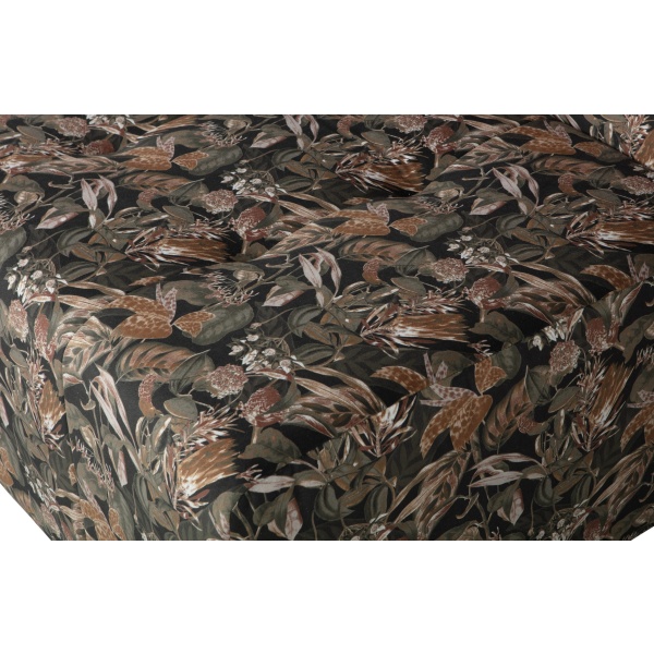 Caleidoscoop Poef Printed Velvet Bq Zwart
