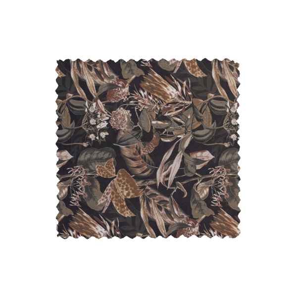 Caleidoscoop Poef Printed Velvet Bq Zwart