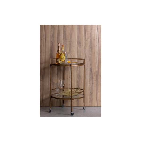 Zora Trolley Metaal/glas Antique Brass