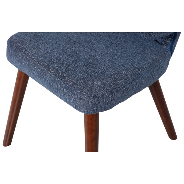 Cape Eetkamerstoel Gemeleerde Stof Blauw
