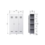Opberggigant Vt Locker 3-drs Wit [fsc]