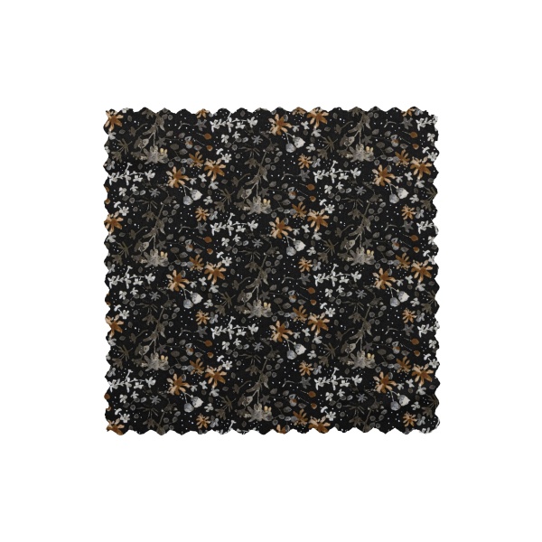 Vogue Barstoel 80cm Fluweel Aquarel Flower Zwart