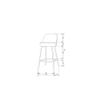 Vogue Barstoel 65cm Fluweel Mosterd