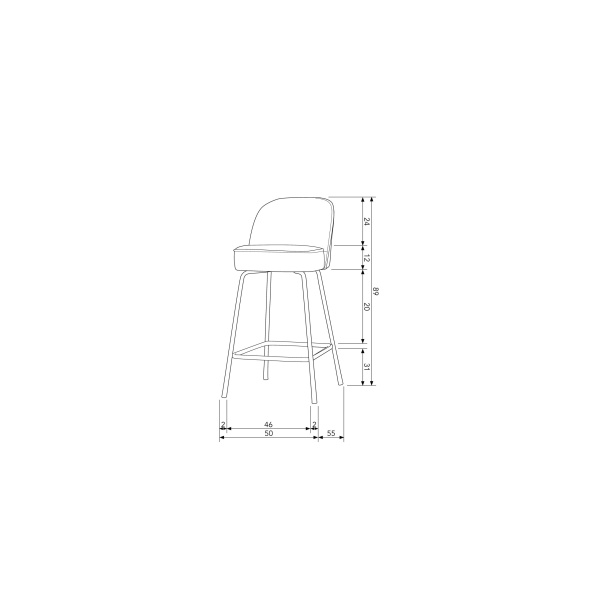 Vogue Barstoel 65cm Leer Cognac