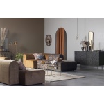 Caleidoscoop 1-zits Zonder Arm Printed Velvet Bq Zwart