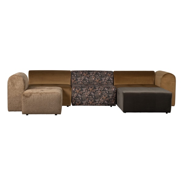Caleidoscoop 1-zits Zonder Arm Printed Velvet Bq Zwart