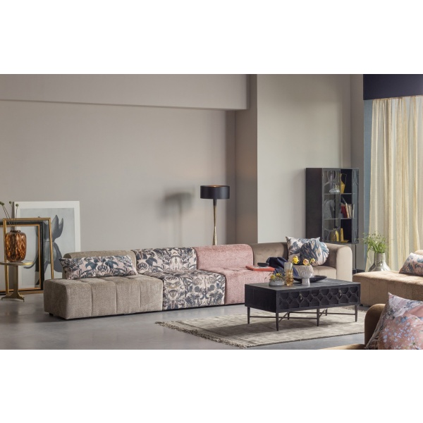 Caleidoscoop 1.5-zits Rug Rechts Structure Velvet Pearl