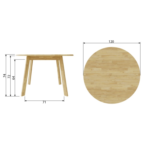 Disc Eet Ø120 Eiken Onbeh [fsc]