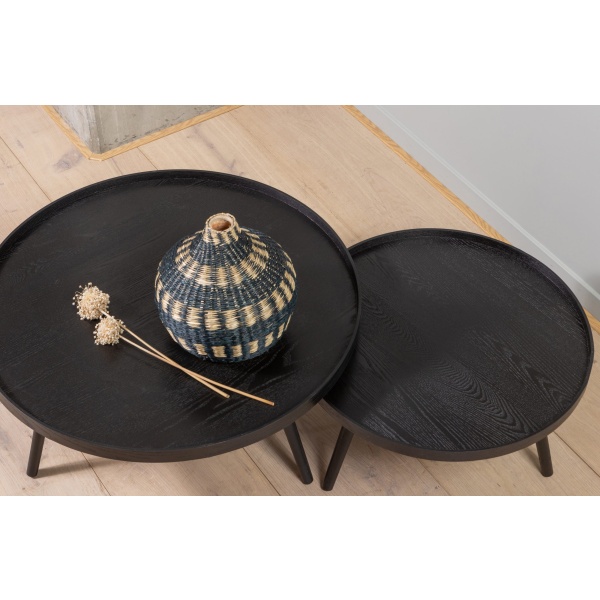 Mesa Bijzettafel L Hout Zwart 34xØ60