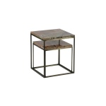 Set V 2 - Mellow Bijzettafels Marmer Antique Brass